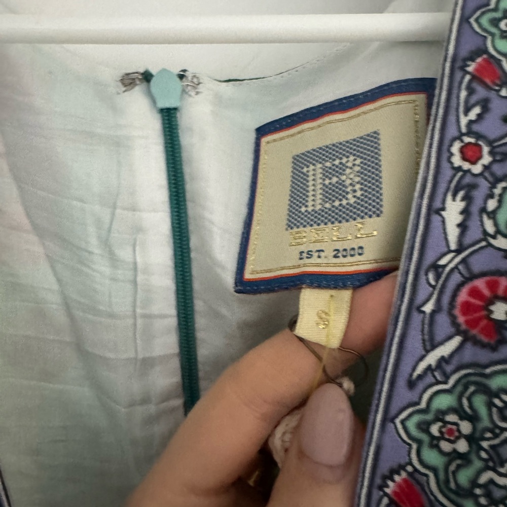 Belle Chloe Maxi dress green pink bird print - Picture 5 of 10